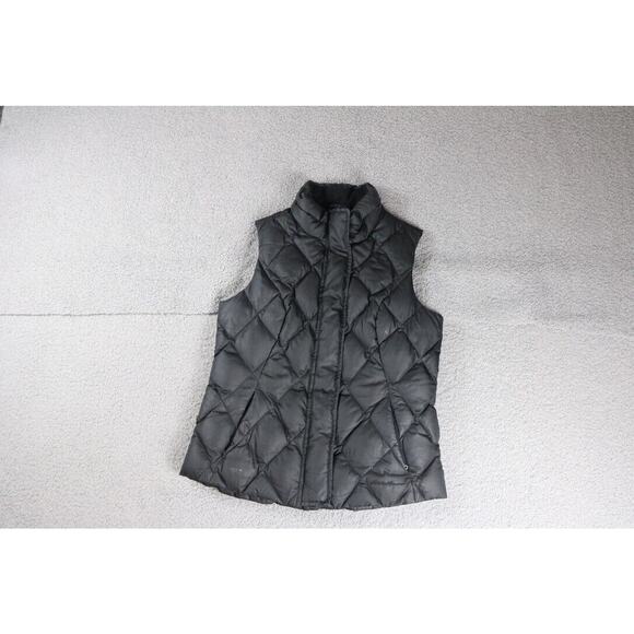 Eddie Bauer Vest Womens S Black Puffer Premium Quality Goose Down Zip Pockets - Picture 1 of 7